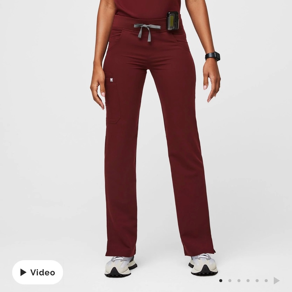 FIGS Burgundy Cargo Pants